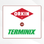 Featured image showing the logos of Terminix and Orkin for a brand comparison